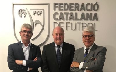 El CF Alella, a la inauguració de la nova seu de la FCF al Maresme